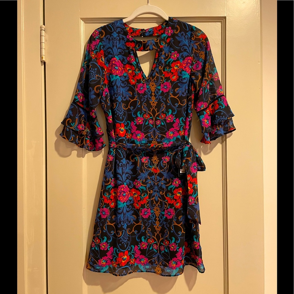 Ruffle sleeve dress